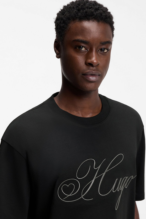 ΜΠΛΟΥΖΑ T-SHIRT HUGO - 001 ΜΑΥΡΟ